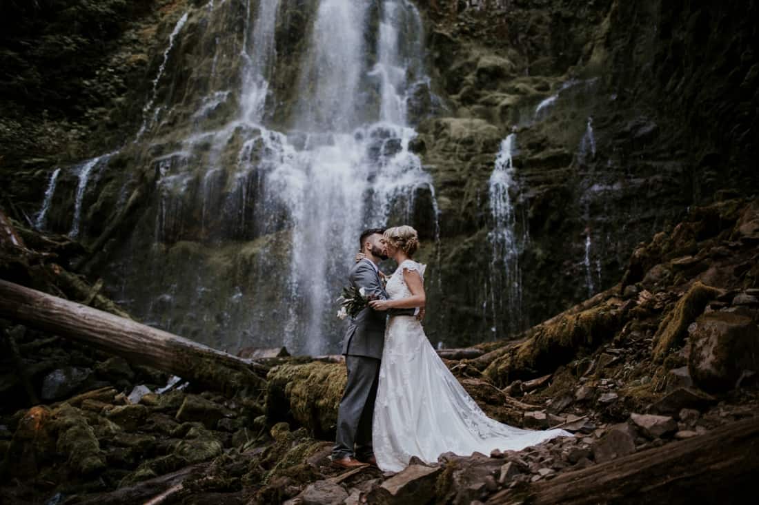 Rachel + Erik Central Oregon Waterfall Elopement
