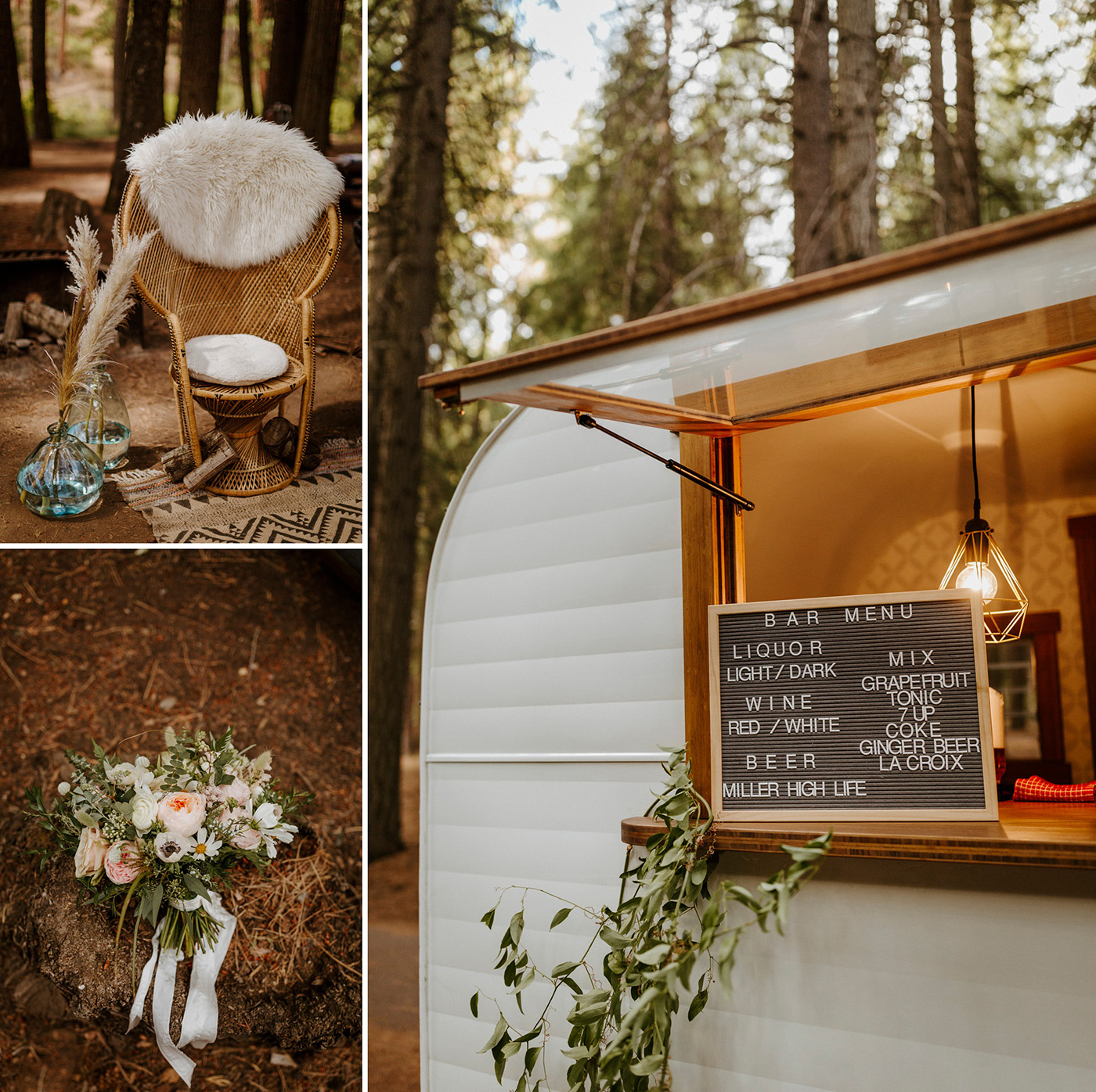 campground wedding central oregon bend outdoor adventure summer golden retriever dog