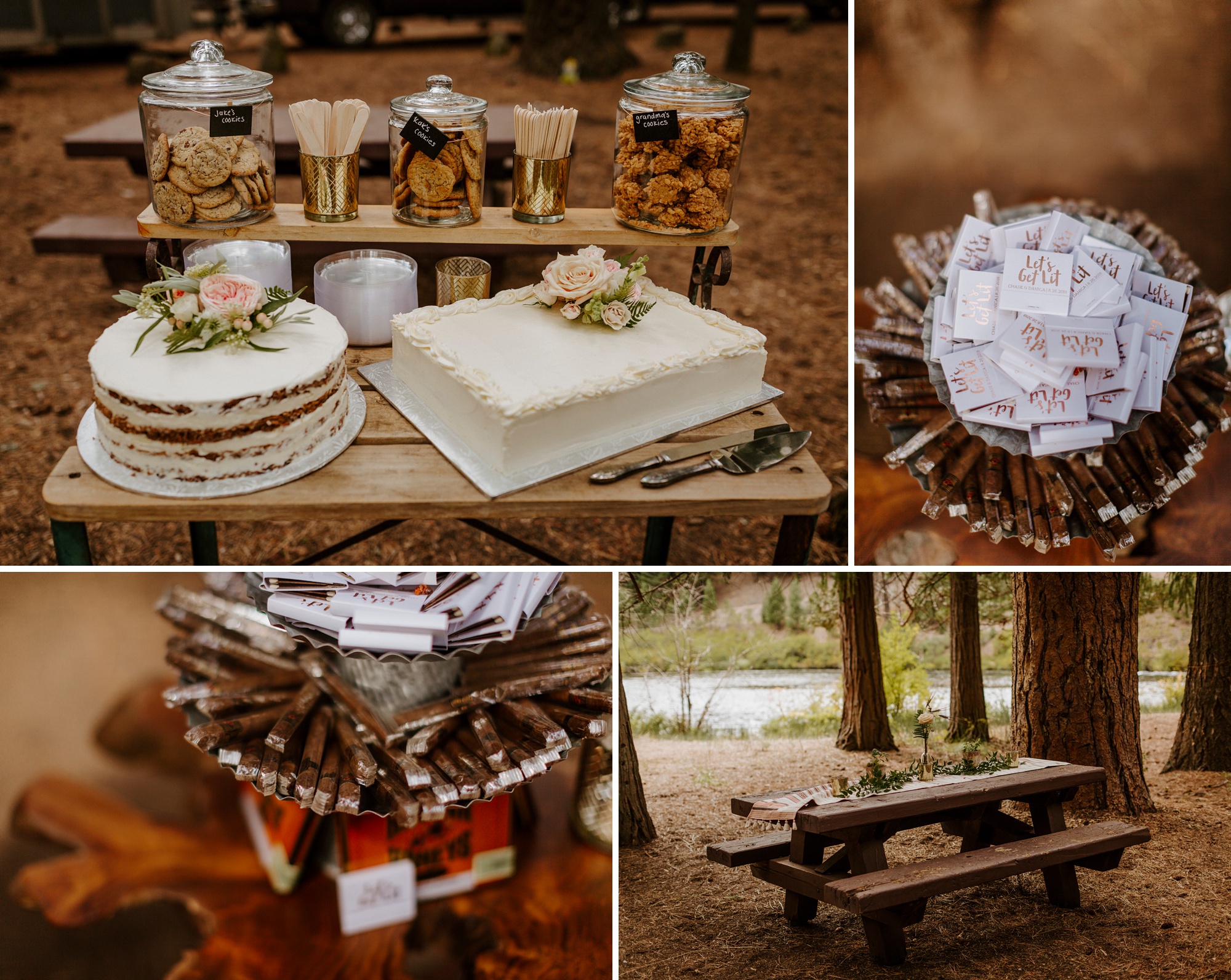 campground wedding central oregon bend outdoor adventure summer golden retriever dog