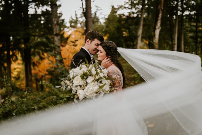 Autumn Pacific Northwest Bridal Veil Lakes Wedding