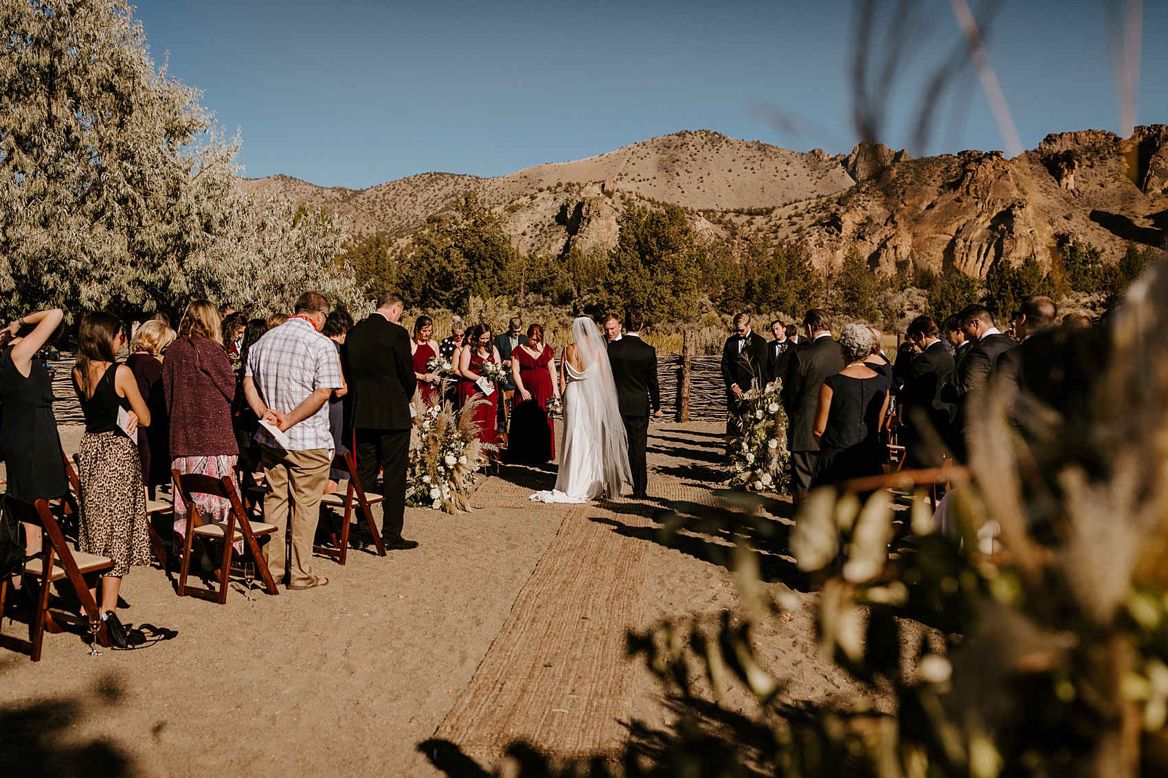 ranch at the canyons tuscan wedding high desert bend oregon victoria carlson ceremony