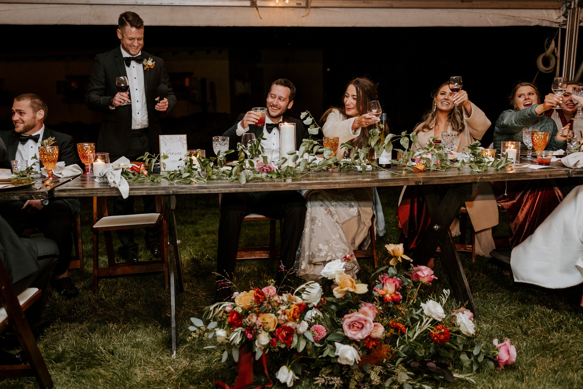 fall ranch at the canyons wedding bend central oregon rainy desert toasts reception