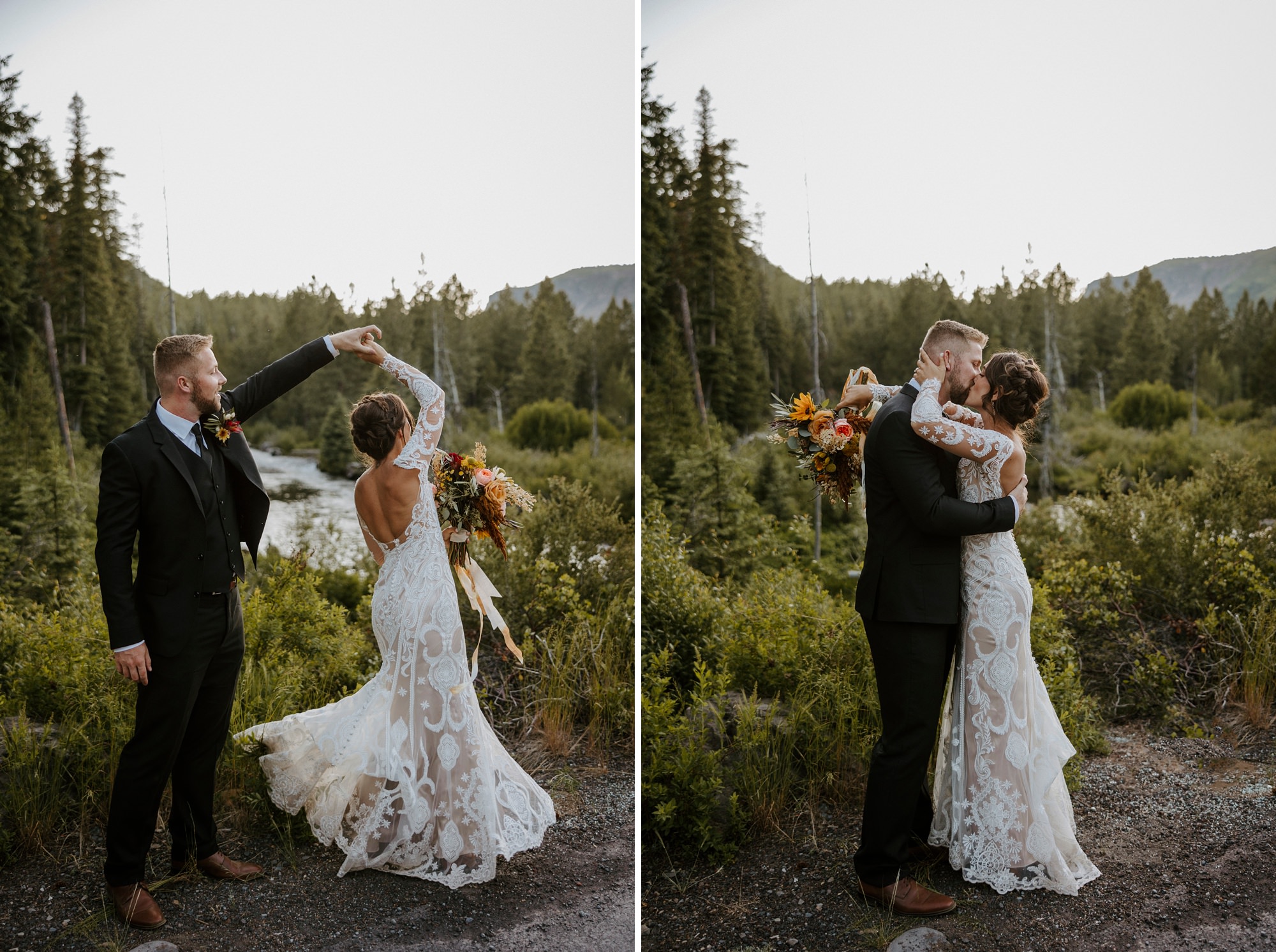 skyliner lodge wedding in the woods bend central oregon summer rustic outdoor 