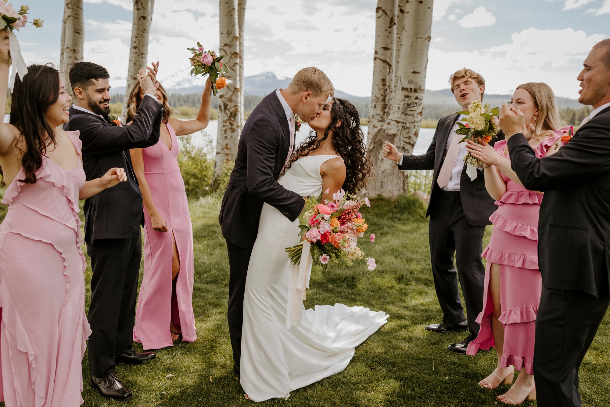 black butte ranch, happy, colorful, summer, wedding, modern, victoria carlson photography, mountains, sisters, oregon