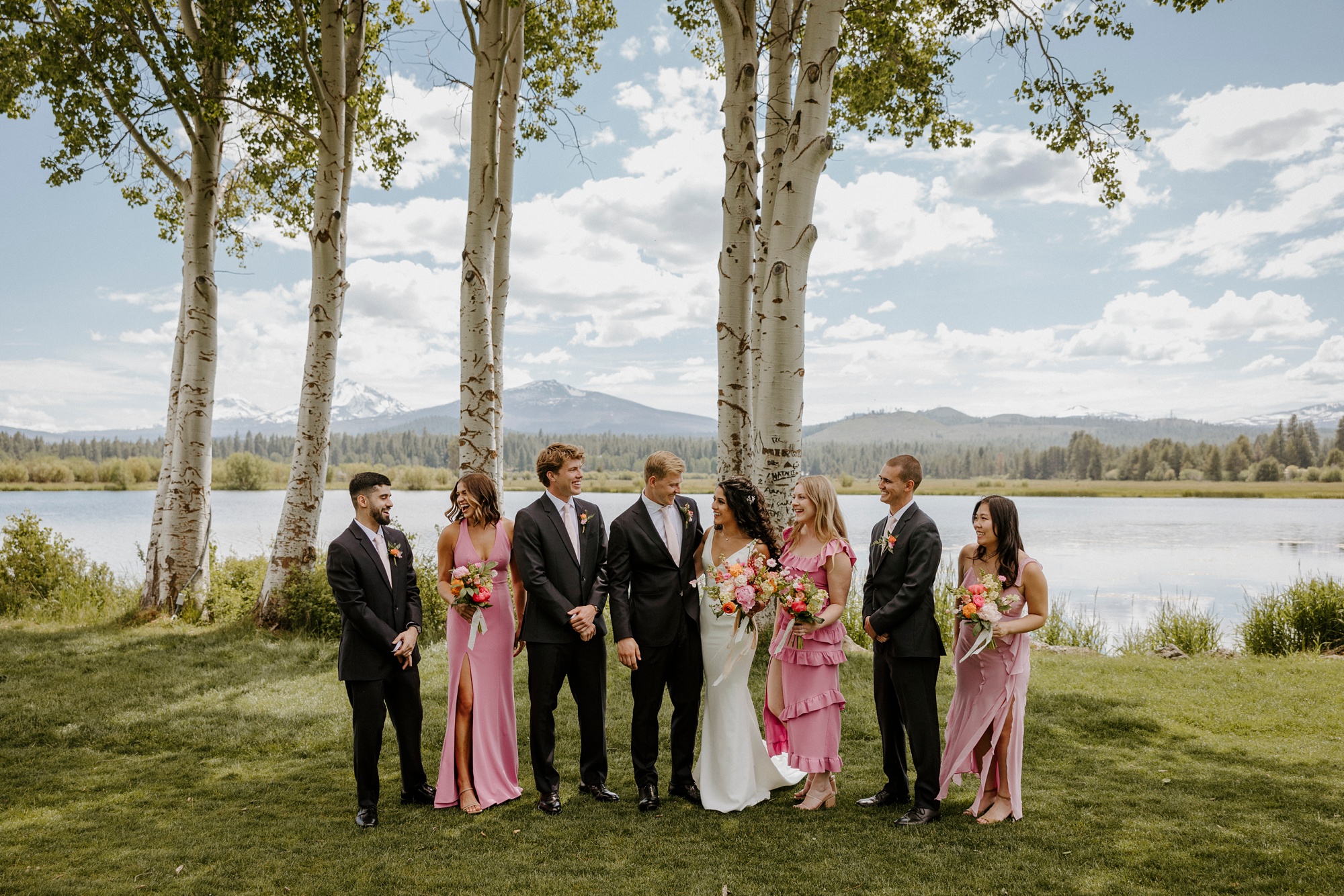 black butte ranch, happy, colorful, summer, wedding, modern, victoria carlson photography, mountains, sisters, oregon