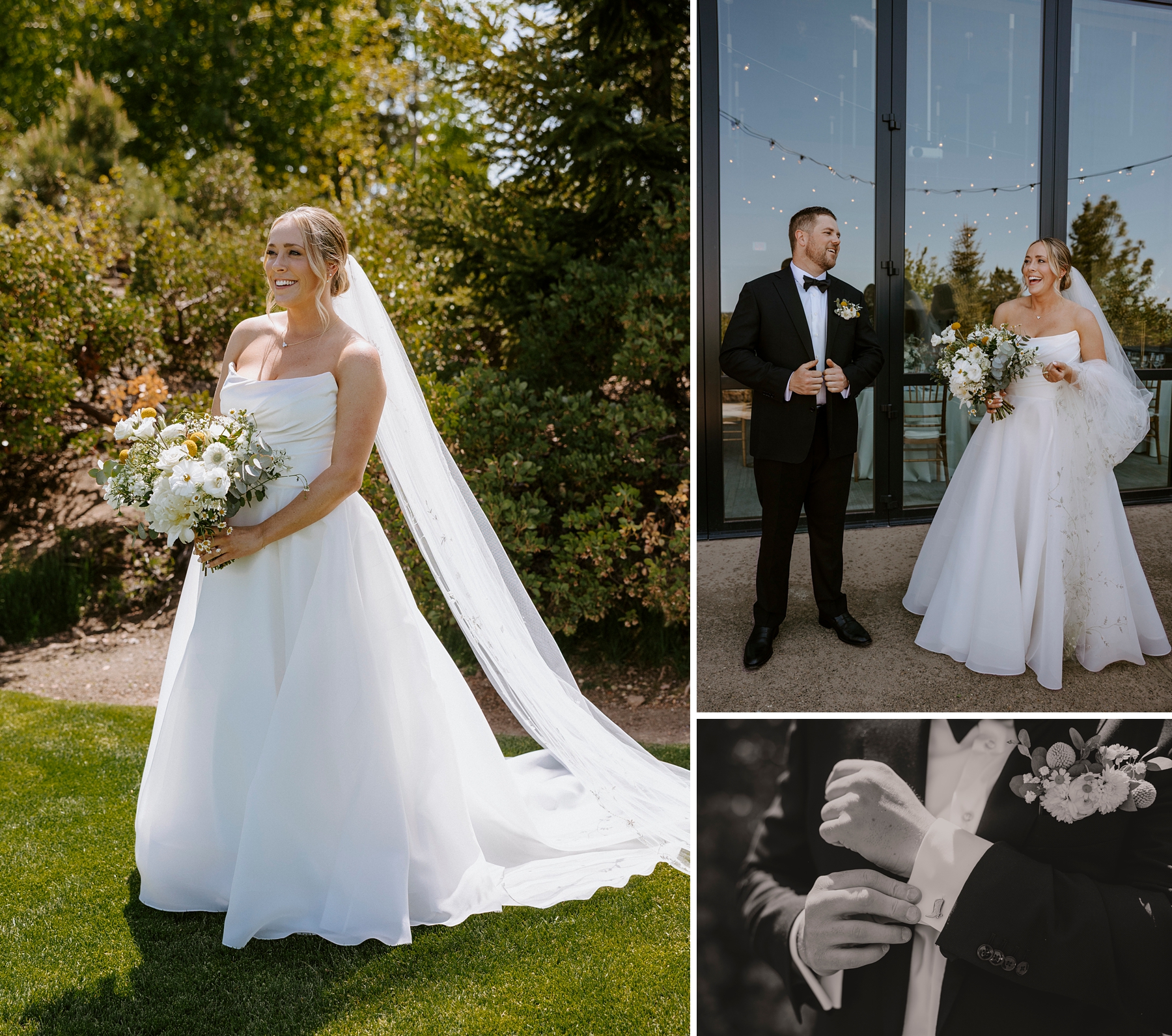 Tetherow Resort Bend Oregon Spring May Wedding Golf Course Yellow Flowers Bright Sunny Victoria Carlson Actually Ashley