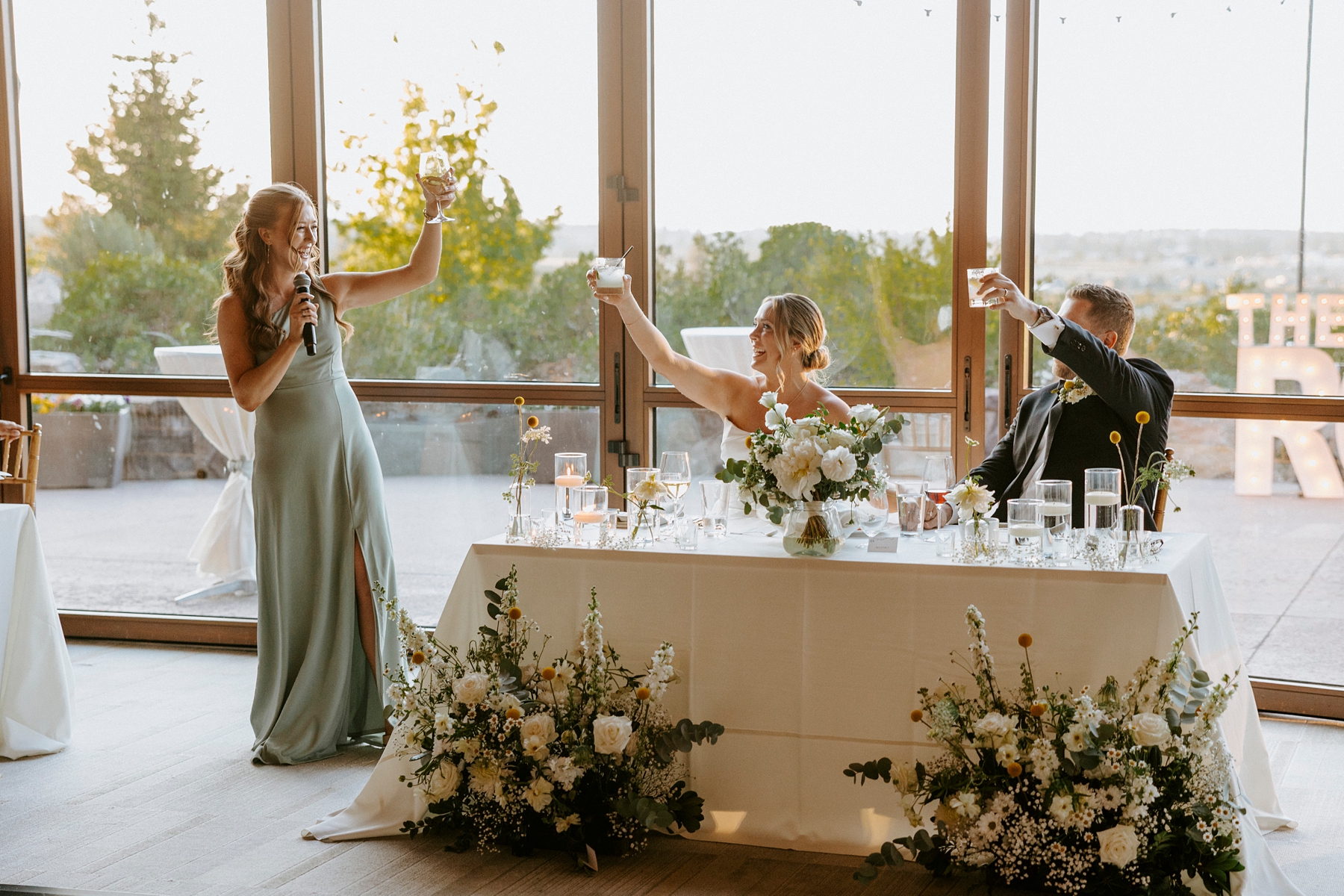 Tetherow Resort Bend Oregon Spring May Wedding Golf Course Yellow Flowers Bright Sunny Victoria Carlson Actually Ashley