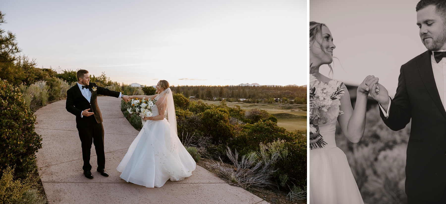 Tetherow Resort Bend Oregon Spring May Wedding Golf Course Yellow Flowers Bright Sunny Victoria Carlson Actually Ashley