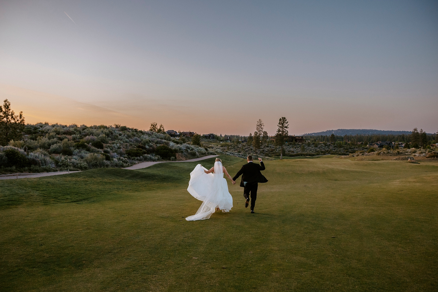 Tetherow Resort Bend Oregon Spring May Wedding Golf Course Yellow Flowers Bright Sunny Victoria Carlson Actually Ashley