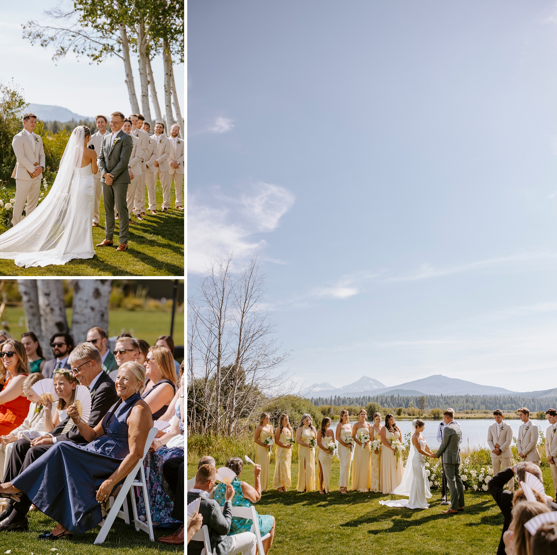 pastel wedding black butte ranch oregon sisters outdoor venue mountain view central oregon victoria carlson