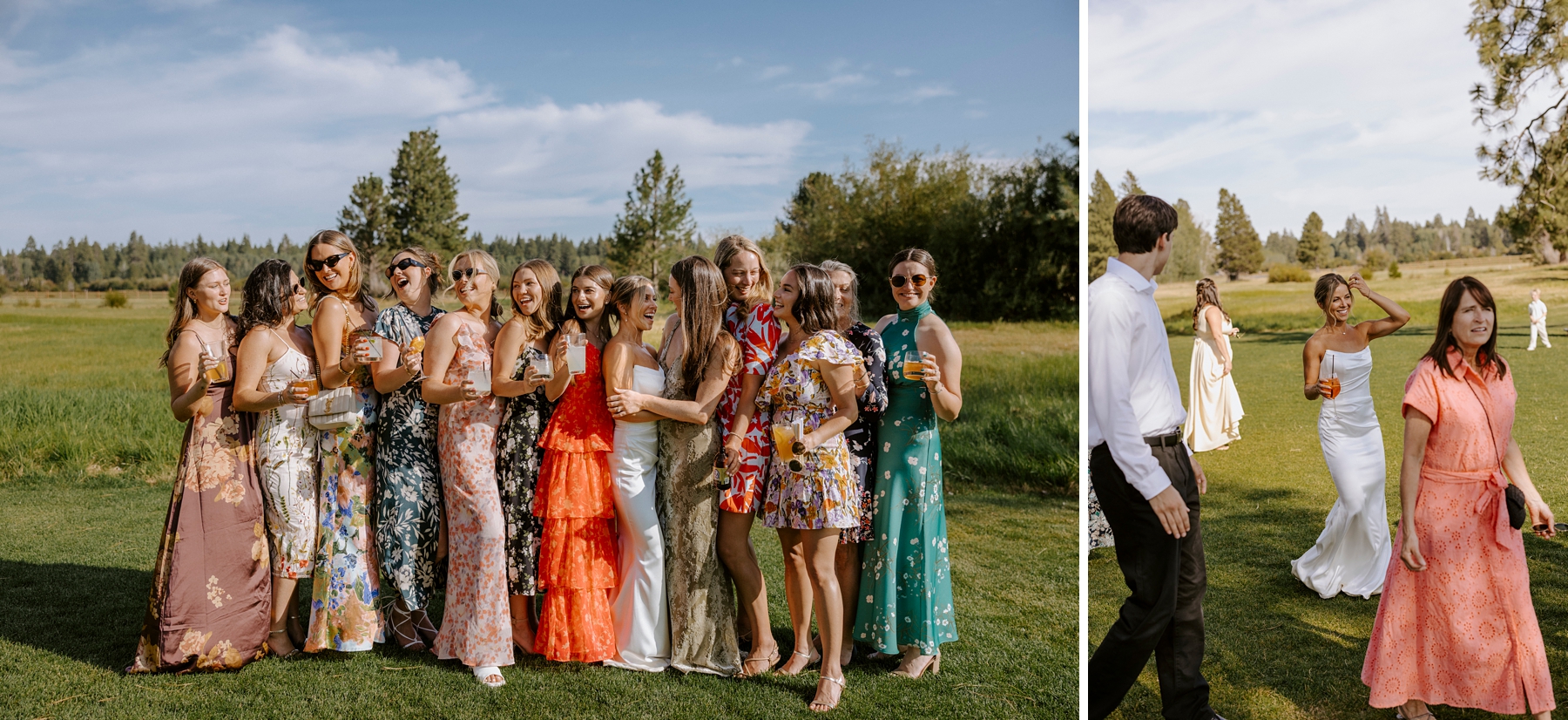 pastel wedding black butte ranch oregon sisters outdoor venue mountain view central oregon victoria carlson colorful sunset