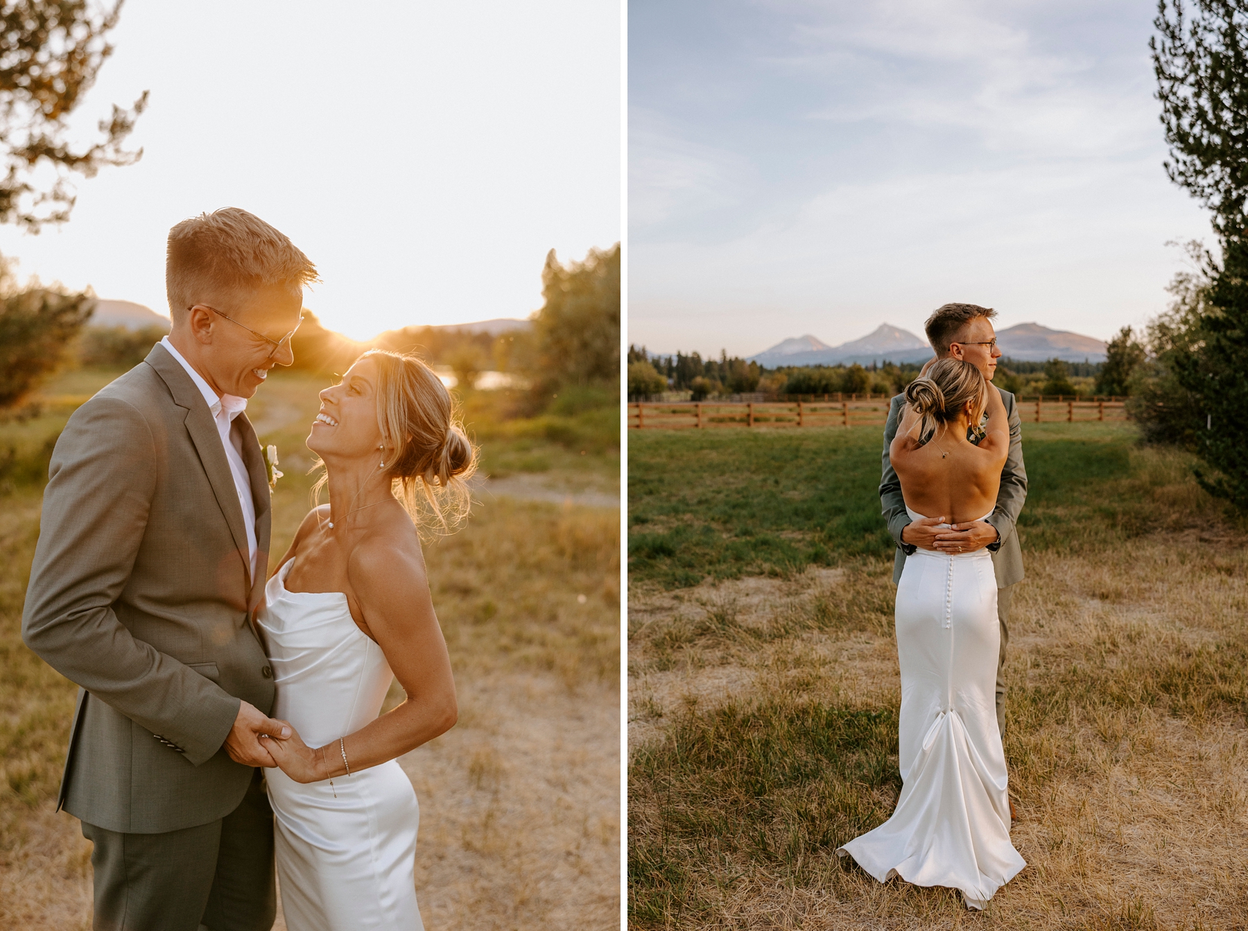 pastel wedding black butte ranch oregon sisters outdoor venue mountain view central oregon victoria carlson colorful sunset